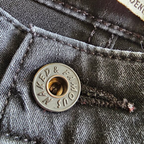 Naked & Famous The Skinny Jeans - Black Super Stretch - Sz 25 - Picture 5 of 13